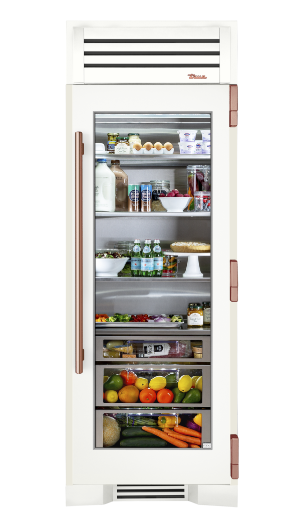 Refrigerator Column, Right Hinged, Matte White, Copper Hardware TR30REFRSGC030H03