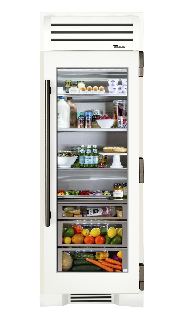 Refrigerator Column, Right Hinged, Matte White, Pewter Hardware TR30REFRSGC030H05