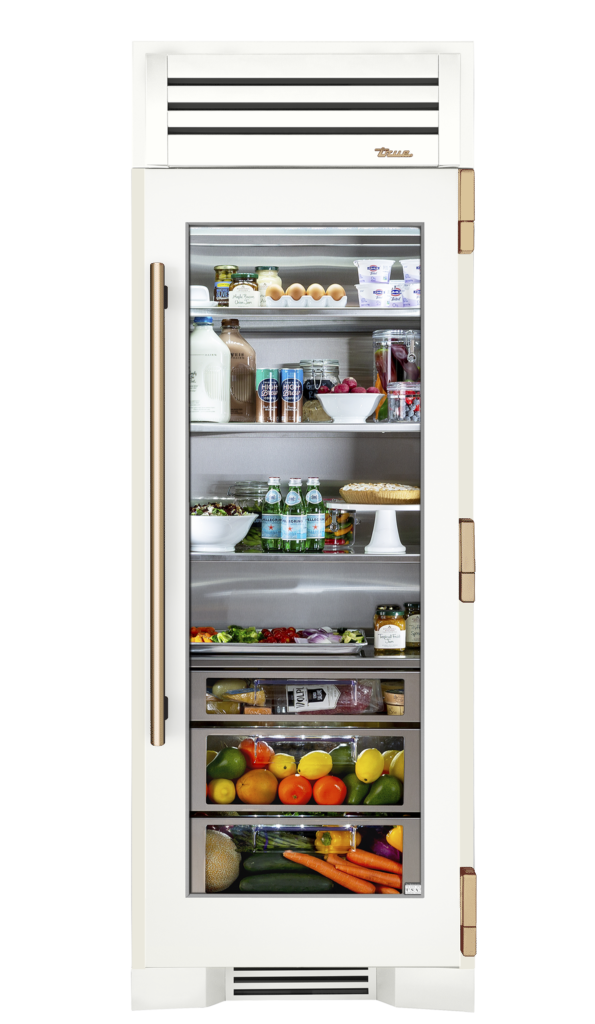 Refrigerator Column, Right Hinged, Matte White, Gold Hardware TR30REFRSGC030H08