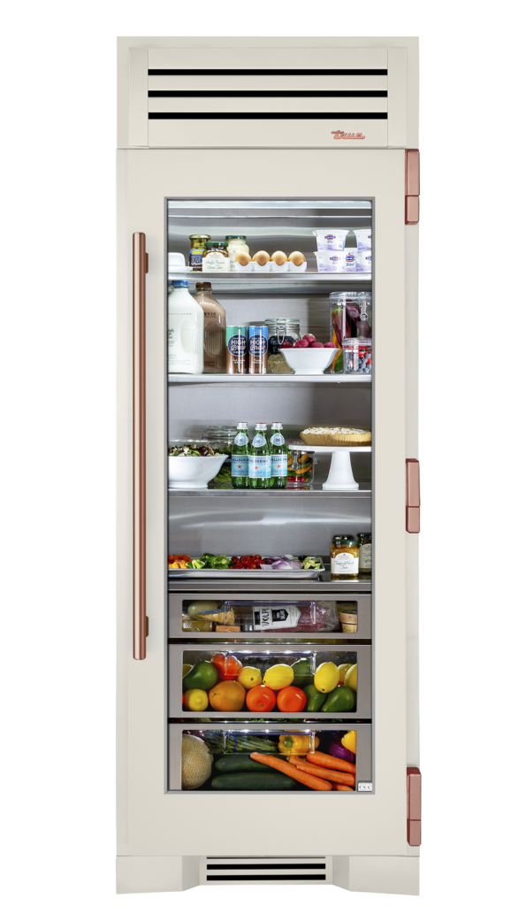 Refrigerator Column, Right Hinged, Antique White, Copper Hardware TR30REFRSGC050H03