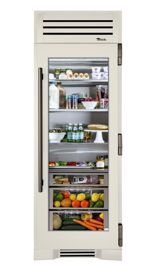 Refrigerator Column, Right Hinged, Antique White, Pewter Hardware TR30REFRSGC050H05