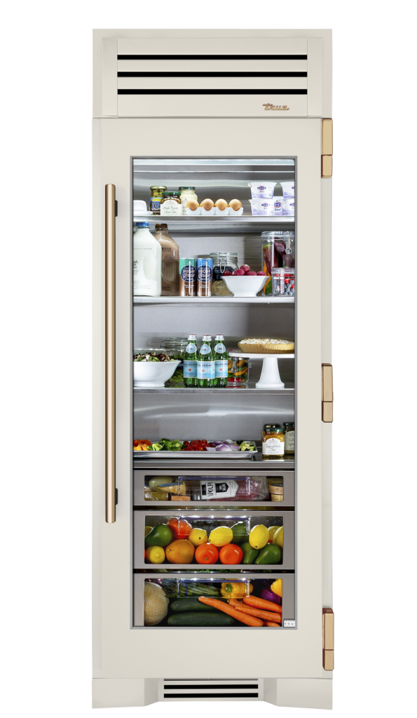 Refrigerator Column, Right Hinged, Antique White, Gold Hardware TR30REFRSGC050H08
