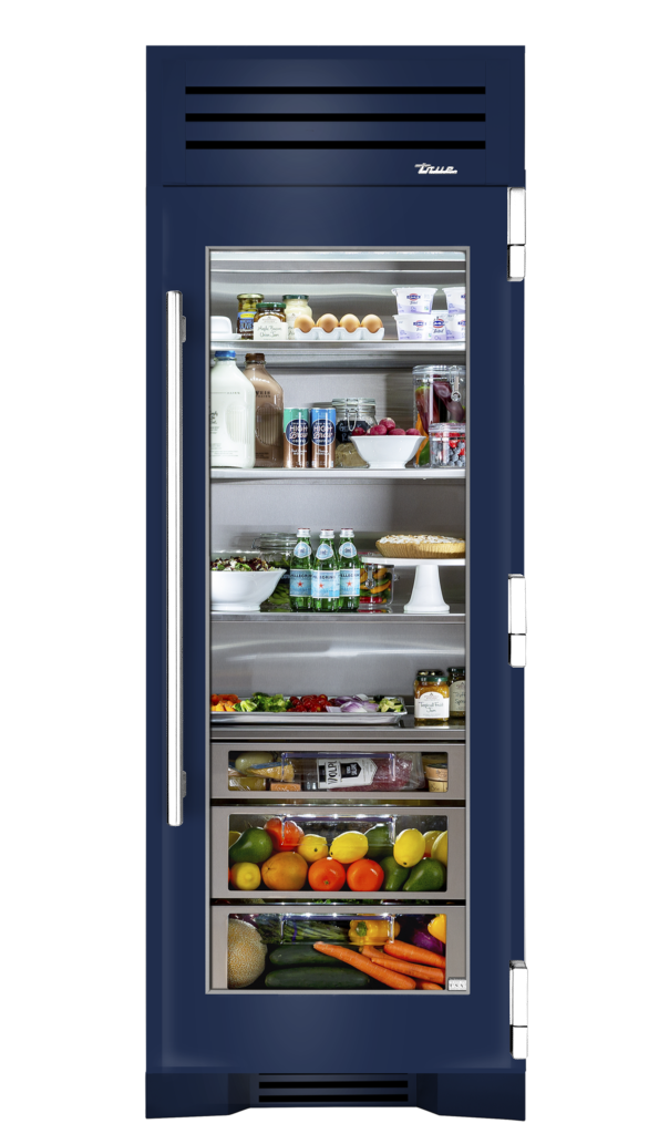 Refrigerator Column, Right Hinged, Cobalt, Chrome Hardware TR30REFRSGC078H02