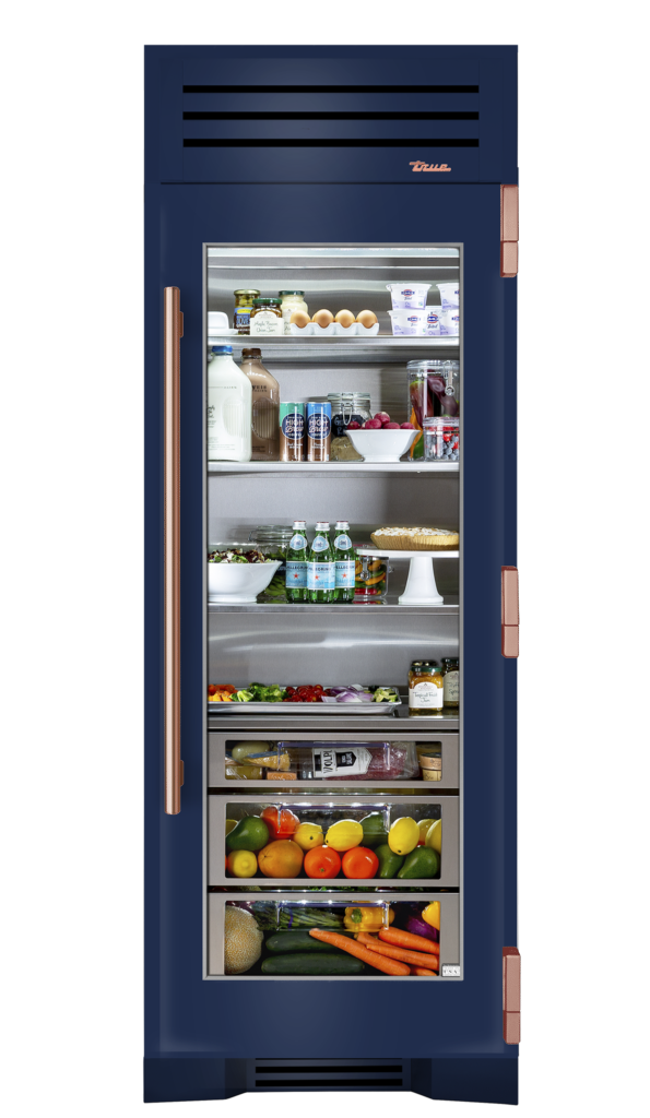 Refrigerator Column, Right Hinged, Cobalt, Copper Hardware TR30REFRSGC078H03