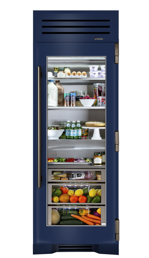 Refrigerator Column, Right Hinged, Cobalt, Pewter Hardware TR30REFRSGC078H05