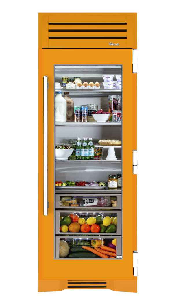 Refrigerator Column, Right Hinged, Saffron, Chrome Hardware TR30REFRSGC103H02