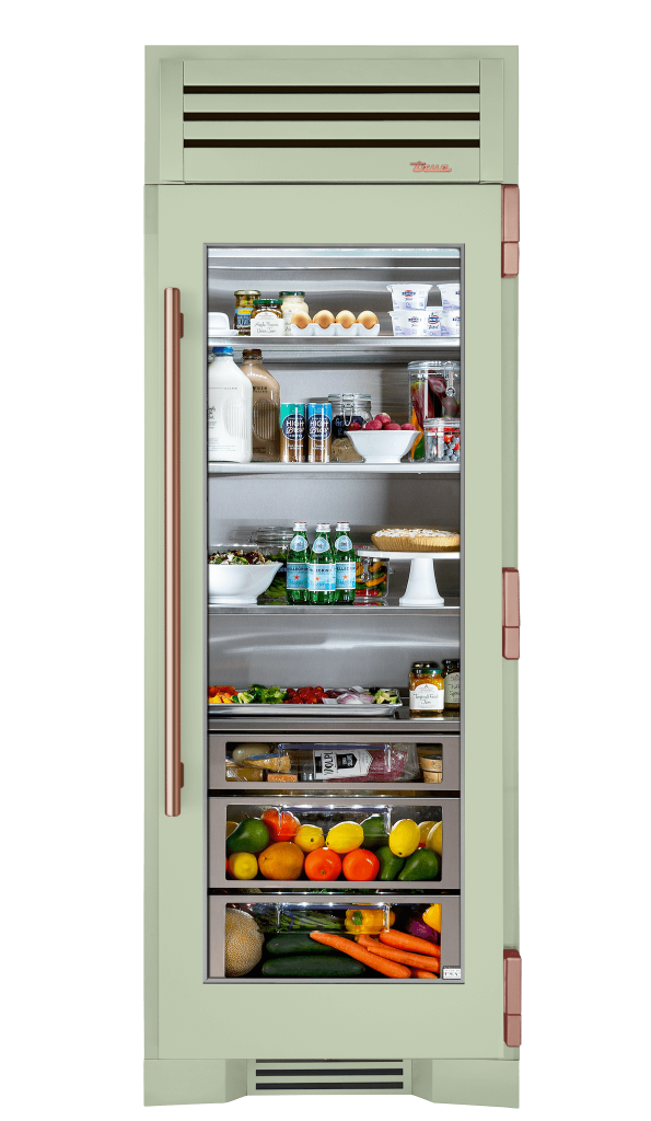 Refrigerator Column, Right Hinged, Sage, Copper Hardware TR30REFRSGC129H03