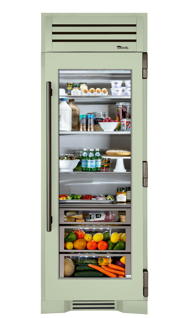 Refrigerator Column, Right Hinged, Sage, Pewter Hardware TR30REFRSGC129H05
