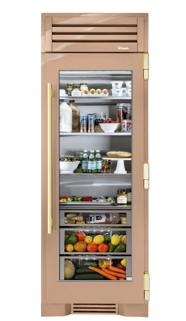 Refrigerator Column, Right Hinged, Champagne, Brass Hardware TR30REFRSGC179H01