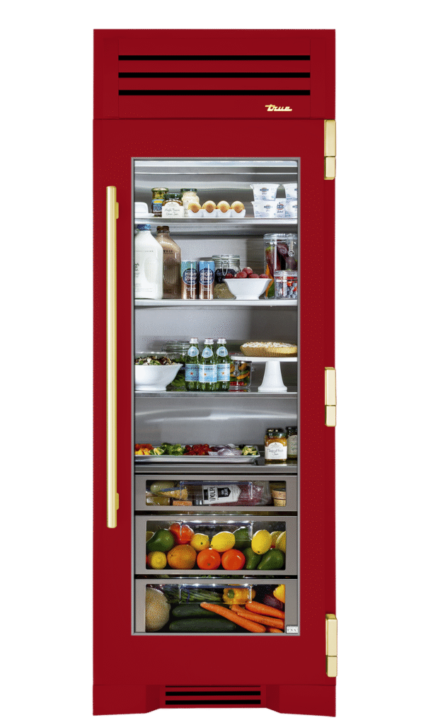 Refrigerator Column, Right Hinged, Crimson, Brass Hardware TR30REFRSGC193H01