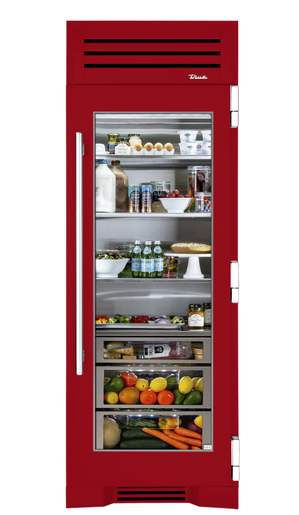 Refrigerator Column, Right Hinged, Crimson, Chrome Hardware TR30REFRSGC193H02