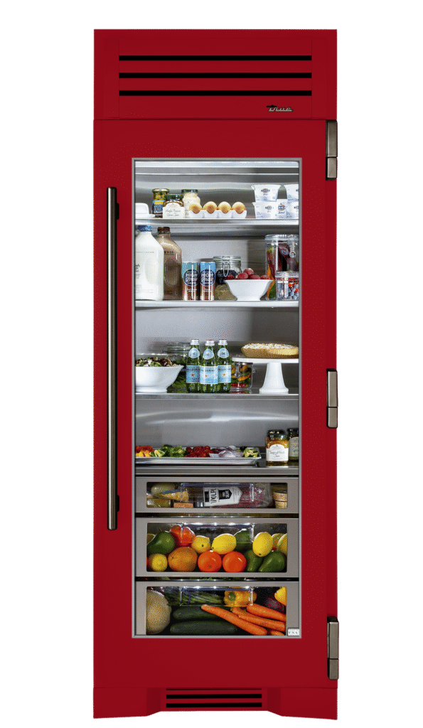 Refrigerator Column, Right Hinged, Crimson, Pewter Hardware TR30REFRSGC193H05