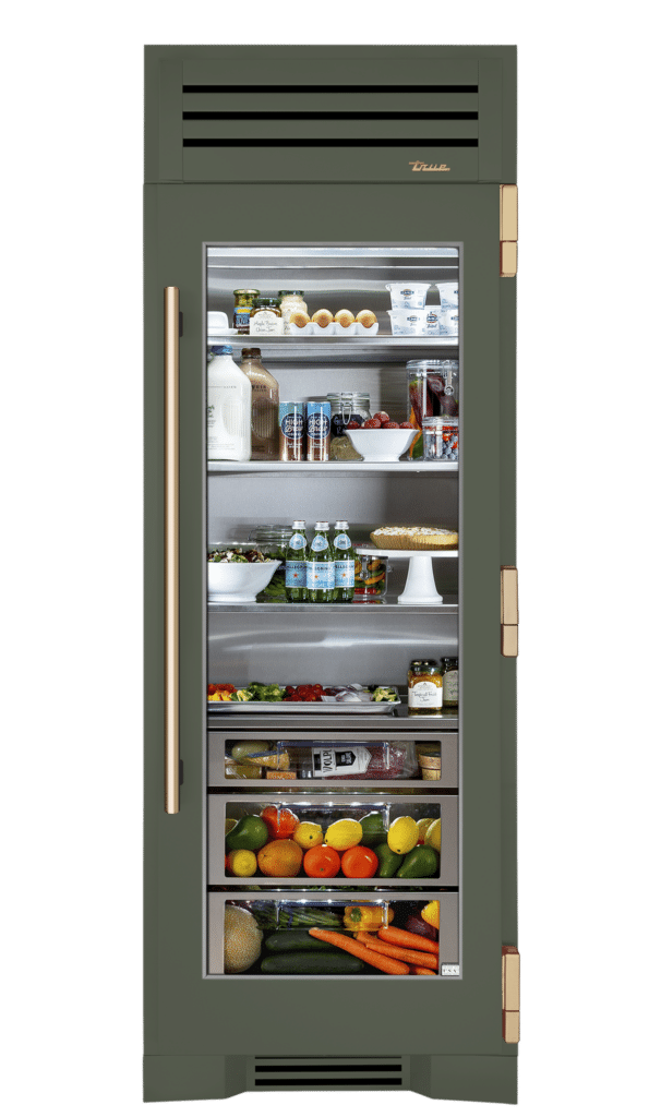 Refrigerator Column, Right Hinged, Olive, Gold Hardware TR30REFRSGC238H08