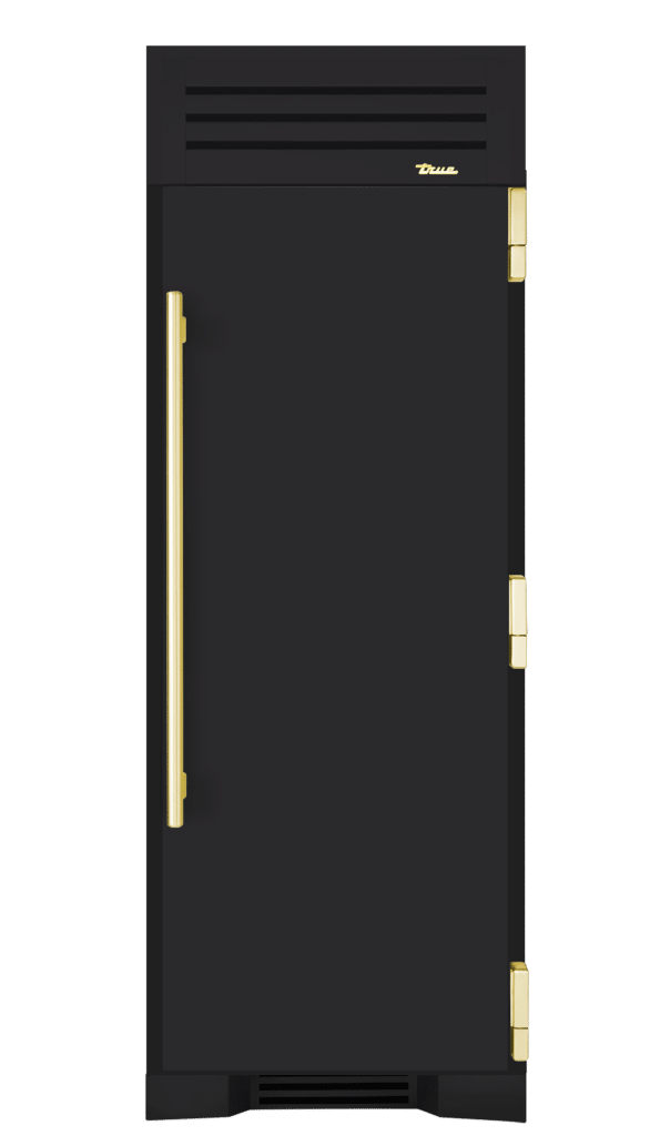 Refrigerator Column, Right Hinged, Matte Black, Brass Hardware TR30REFRSSC027H01
