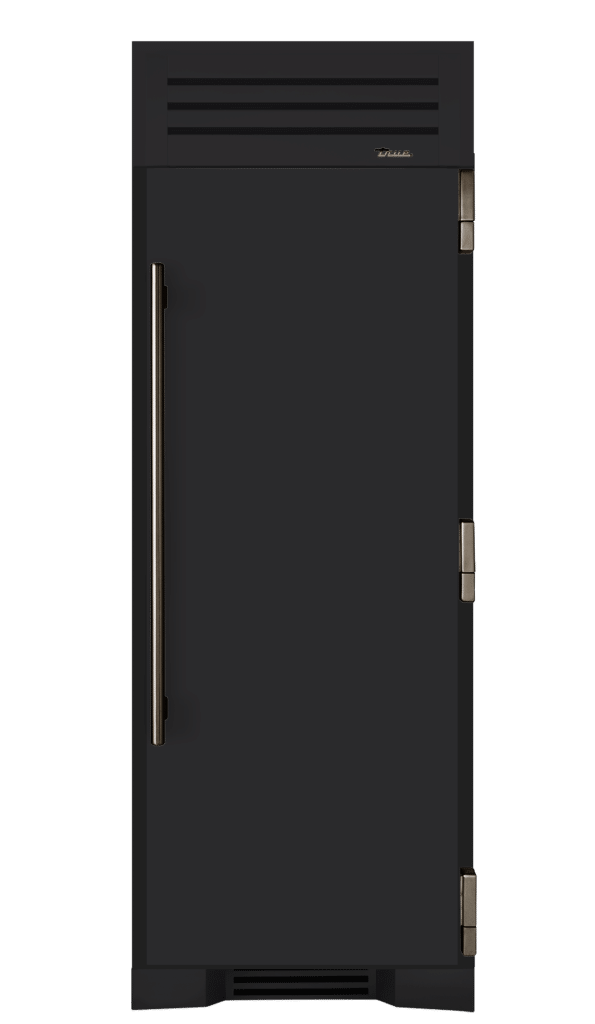 Refrigerator Column, Right Hinged, Matte Black, Pewter Hardware TR30REFRSSC027H05