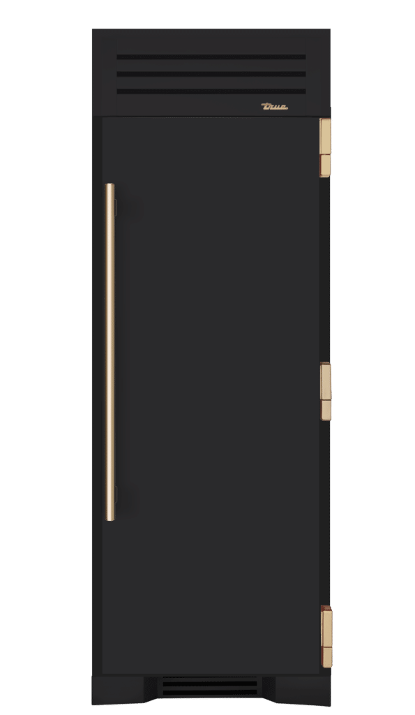 Refrigerator Column, Right Hinged, Matte Black, Gold Hardware TR30REFRSSC027H08