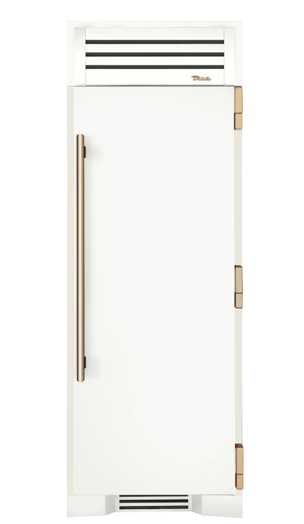 Refrigerator Column, Right Hinged, Matte White, Gold Hardware TR30REFRSSC030H08