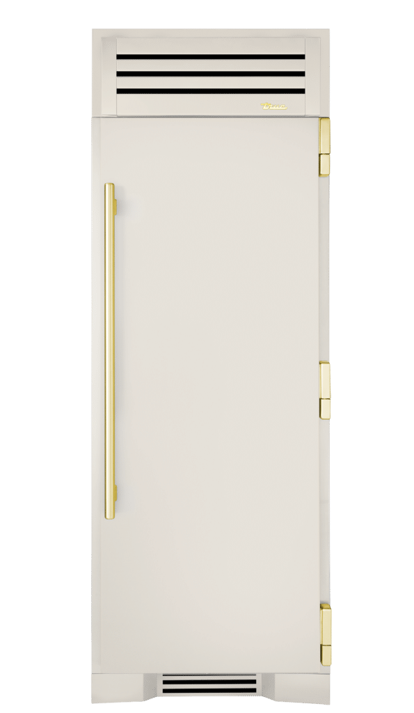 Refrigerator Column, Right Hinged, Antique White, Brass Hardware TR30REFRSSC050H01
