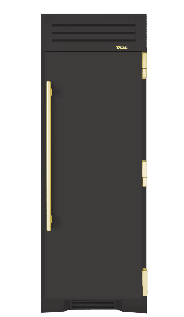 Refrigerator Column, Right Hinged, Ultra Matte Black, Brass Hardware TR30REFRSSC085H01
