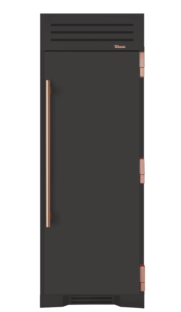 Refrigerator Column, Right Hinged, Ultra Matte Black, Copper Hardware TR30REFRSSC085H03