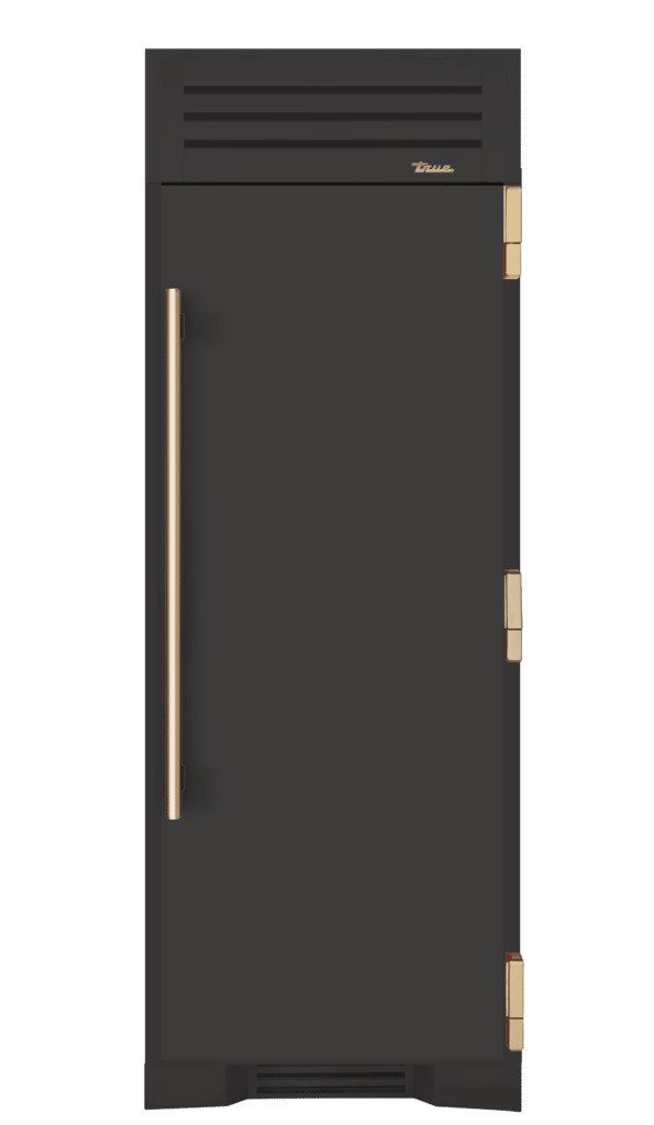 Refrigerator Column, Right Hinged, Ultra Matte Black, Gold Hardware TR30REFRSSC085H08