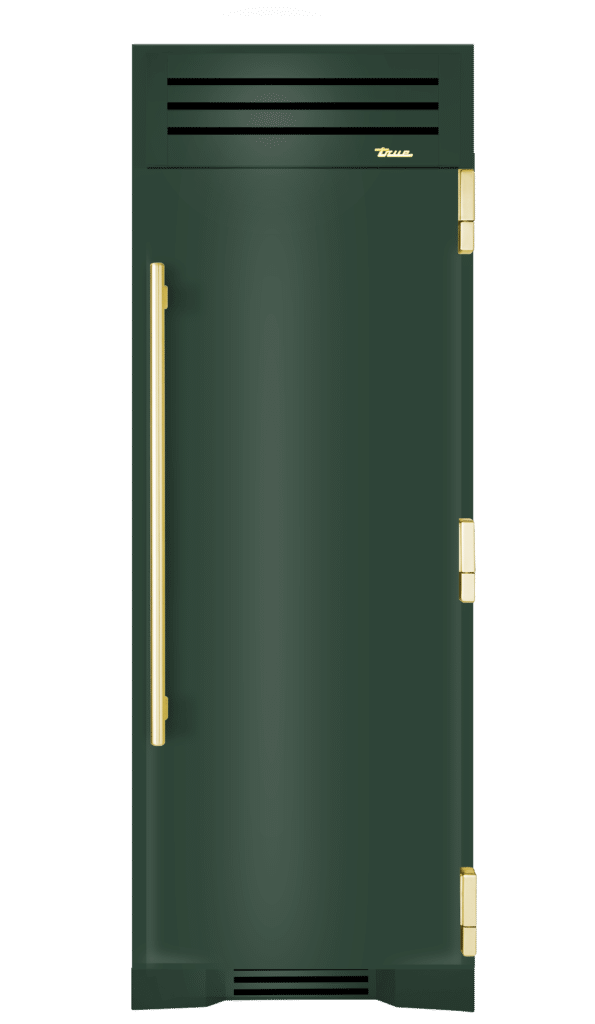 Refrigerator Column, Right Hinged, Emerald, Brass Hardware TR30REFRSSC086H01