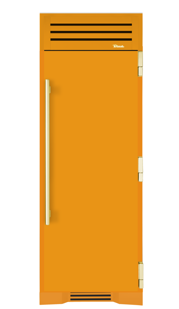 Refrigerator Column, Right Hinged, Saffron, Brass Hardware TR30REFRSSC103H01