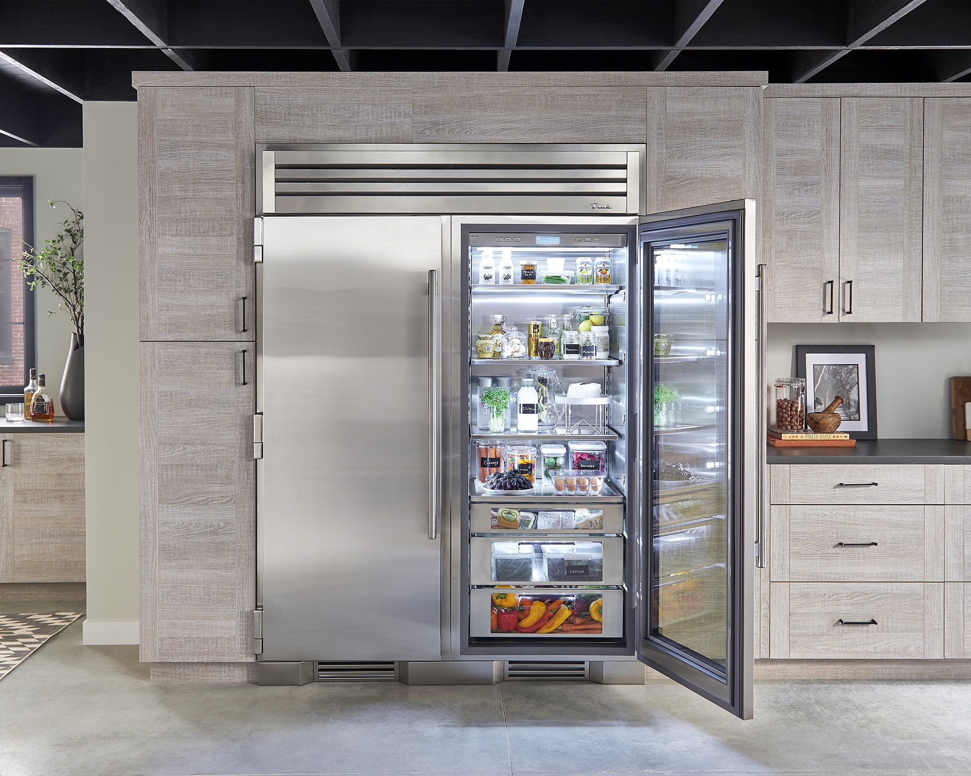 Refrigerator Column, Right Hinged, Espresso, Pewter Hardware TR30REFRSSC305H05