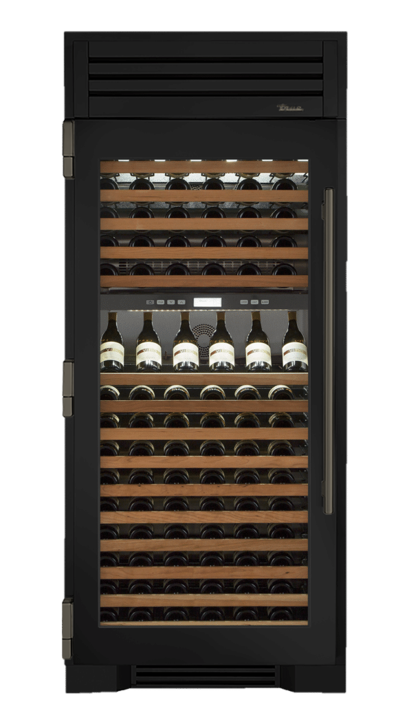 Wine Column, Left Hinged, Matte Black, Pewter Hardware TR36DZWLSGC027H05