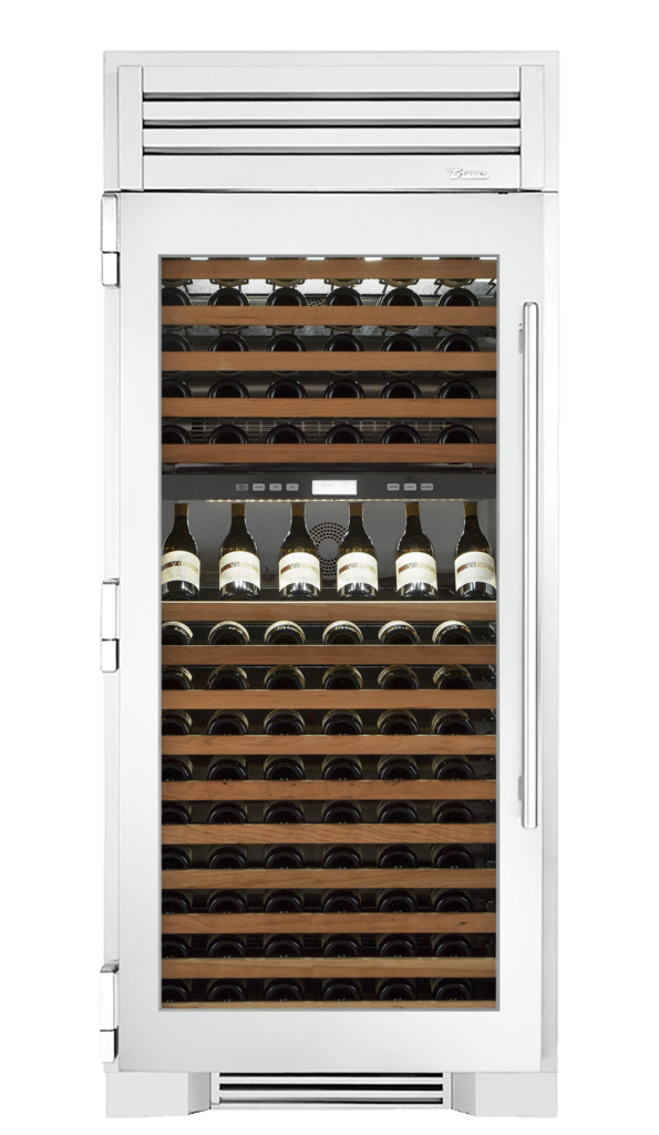 Wine Column, Left Hinged, Matte White, Chrome Hardware TR36DZWLSGC030H02