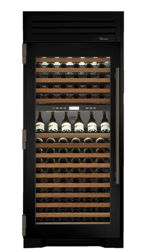 Wine Column, Left Hinged, Gloss Black, Pewter Hardware TR36DZWLSGC044H05