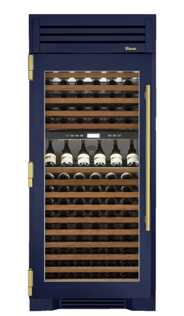 Wine Column, Left Hinged, Cobalt, Brass Hardware TR36DZWLSGC078H01