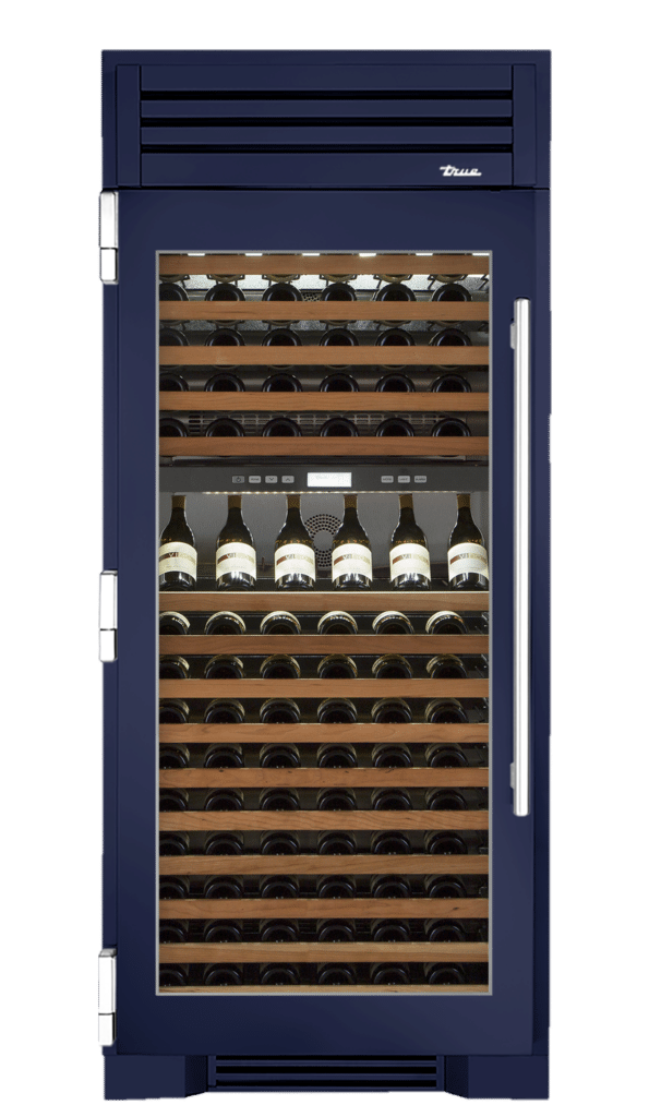Wine Column, Left Hinged, Cobalt, Chrome Hardware TR36DZWLSGC078H02