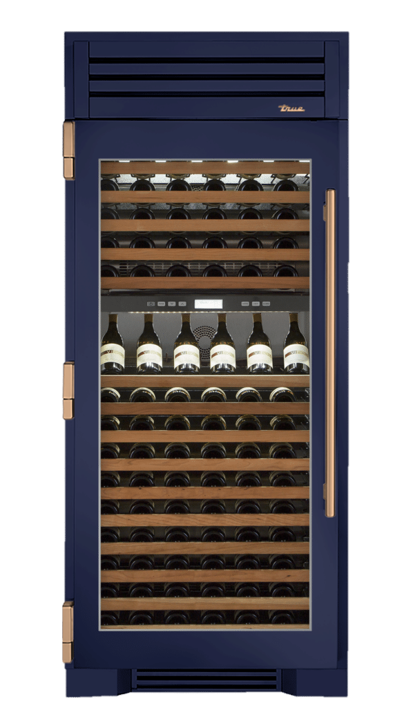 Wine Column, Left Hinged, Cobalt, Gold Hardware TR36DZWLSGC078H08