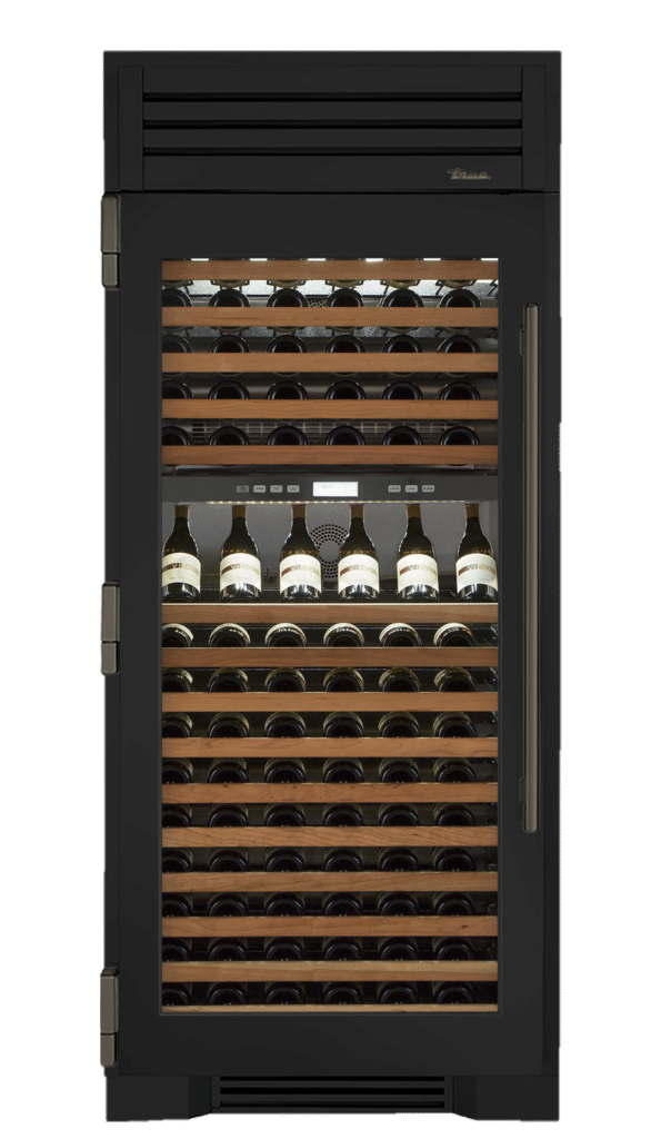 Wine Column, Left Hinged, Ultra Matte Black, Pewter Hardware TR36DZWLSGC085H05