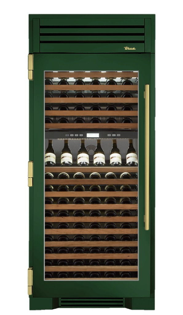 Wine Column, Left Hinged, Emerald, Brass Hardware TR36DZWLSGC086H01