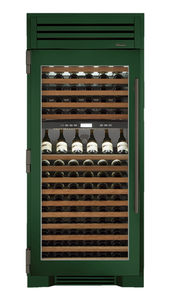 Wine Column, Left Hinged, Emerald, Pewter Hardware TR36DZWLSGC086H05
