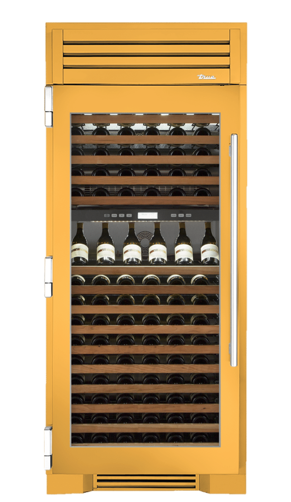 Wine Column, Left Hinged, Saffron, Chrome Hardware TR36DZWLSGC103H02