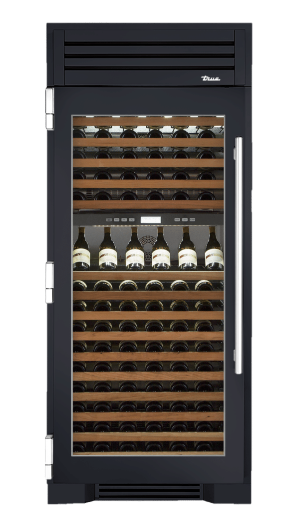 Wine Column, Left Hinged, Juniper, Chrome Hardware TR36DZWLSGC104H02