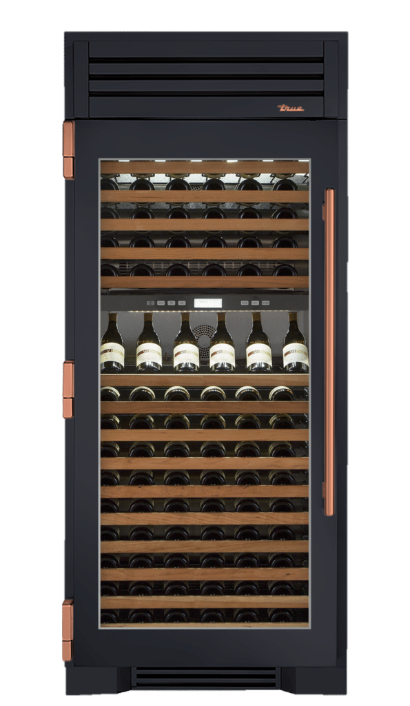 Wine Column, Left Hinged, Juniper, Copper Hardware TR36DZWLSGC104H03