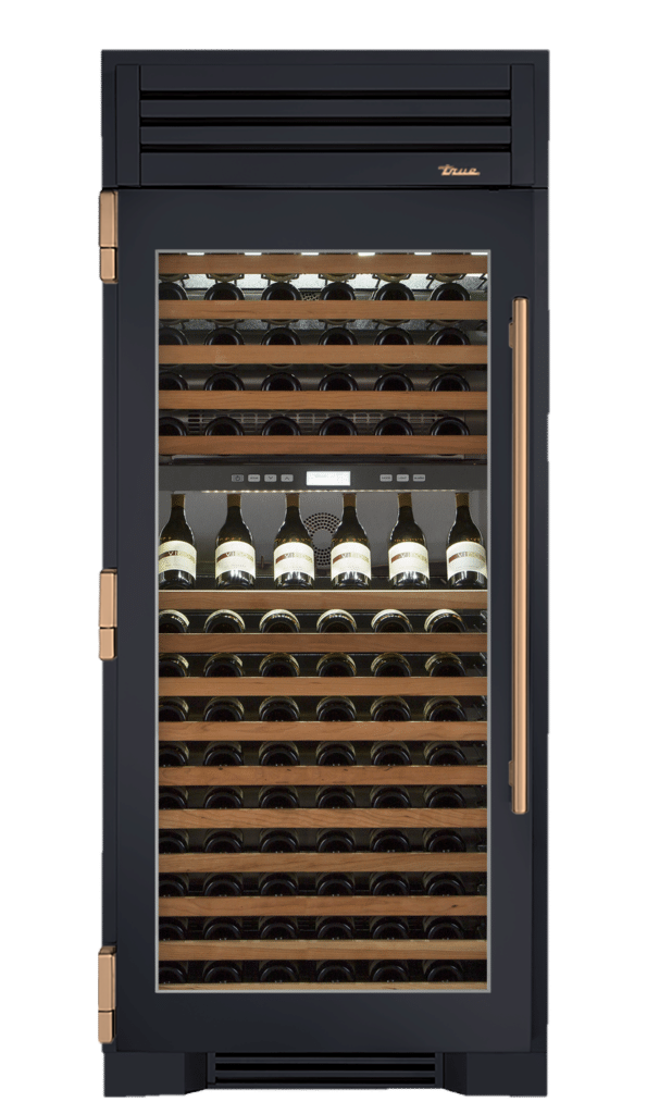 Wine Column, Left Hinged, Juniper, Gold Hardware TR36DZWLSGC104H08