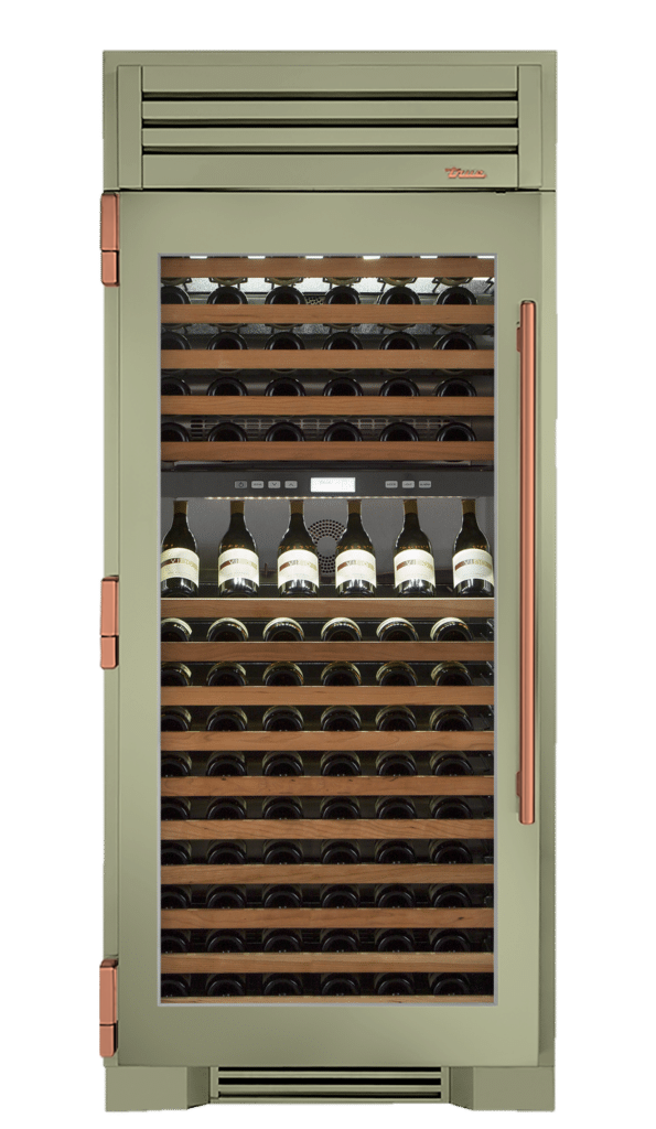 Wine Column, Left Hinged, Sage, Copper Hardware TR36DZWLSGC129H03