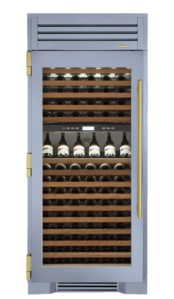Wine Column, Left Hinged, Bluestone, Brass Hardware TR36DZWLSGC152H01
