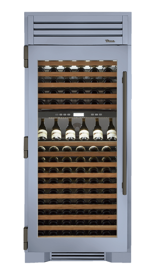 Wine Column, Left Hinged, Bluestone, Pewter Hardware TR36DZWLSGC152H05