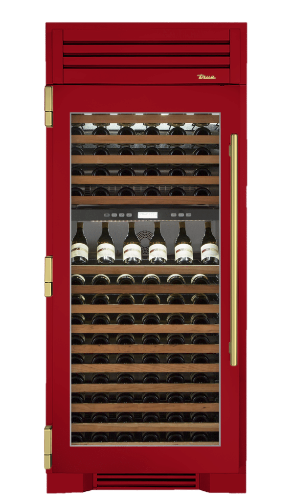 Wine Column, Left Hinged, Crimson, Brass Hardware TR36DZWLSGC193H01