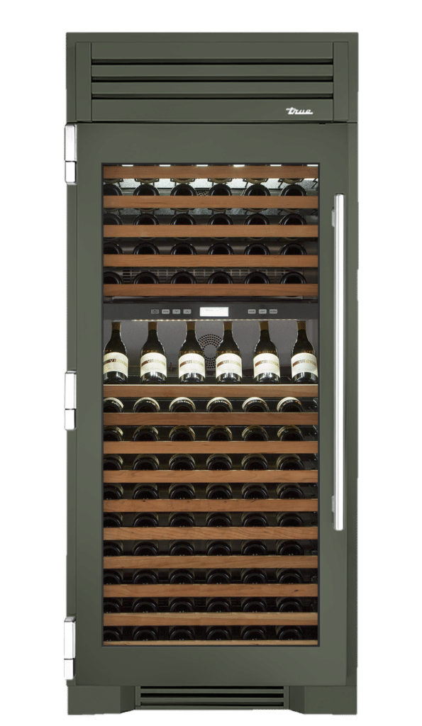 Wine Column, Left Hinged, Olive, Chrome Hardware TR36DZWLSGC238H02