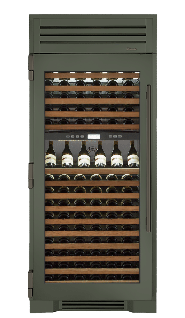Wine Column, Left Hinged, Olive, Pewter Hardware TR36DZWLSGC238H05