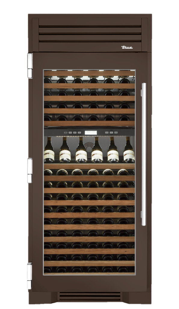 Wine Column, Left Hinged, Espresso, Chrome Hardware TR36DZWLSGC305H02