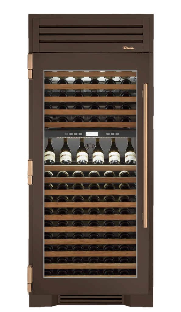 Wine Column, Left Hinged, Espresso, Gold Hardware TR36DZWLSGC305H08