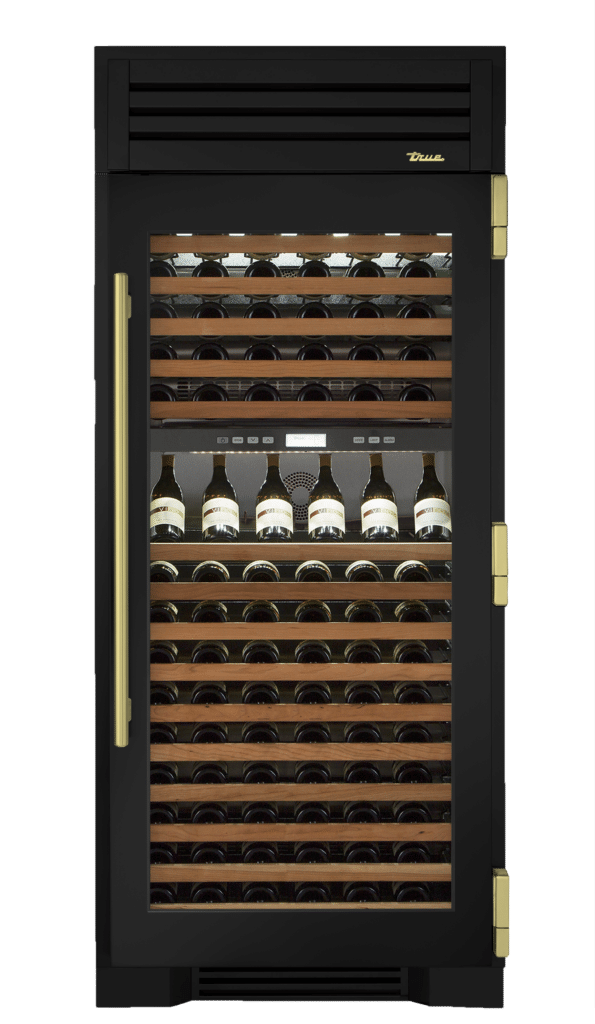 Wine Column, Right Hinged, Matte Black, Brass Hardware TR36DZWRSGC027H01